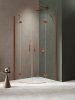 New Trendy Nesta Copper Brushed kabina półokrągła 100x100x200 cm miedź szczotkowana/szkło przejrzyste K-4677